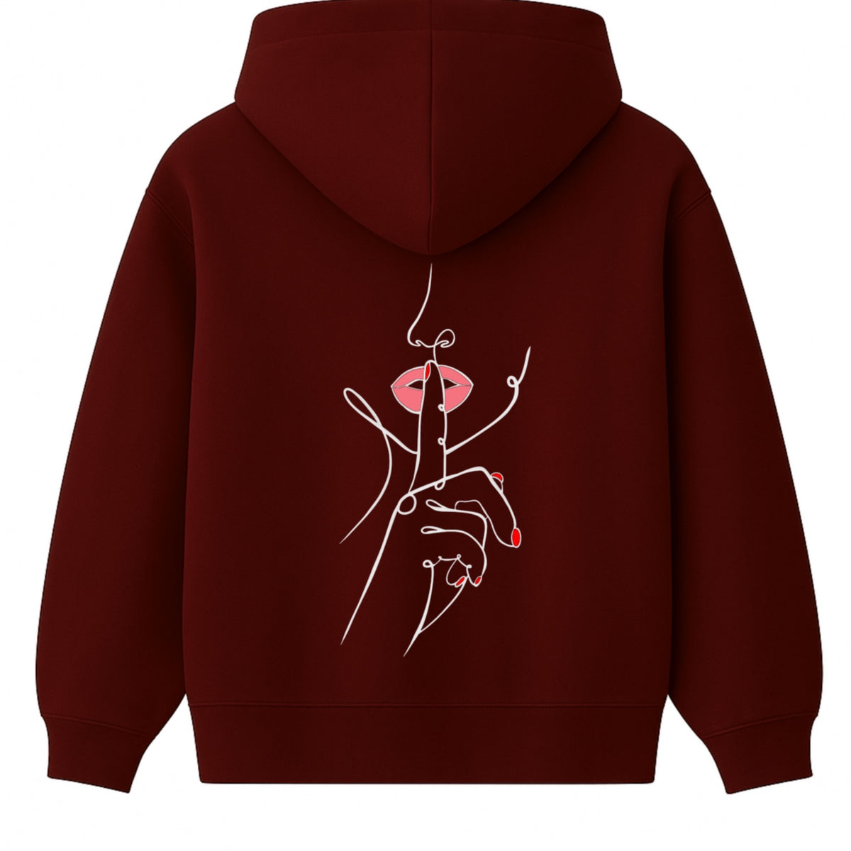 Hoodie 460g 100% Coton – Broderie Minimaliste - Design Silence (F)