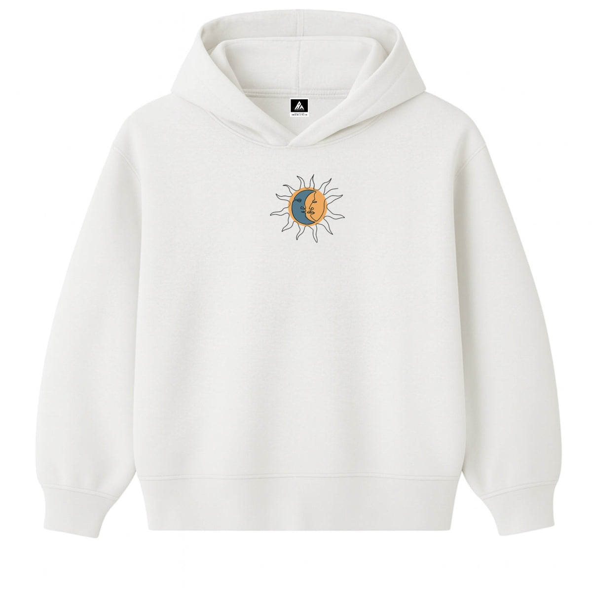 Hoodie 460g 100% Coton – Broderie Minimaliste - Design Soleil/Lune Rich.Art