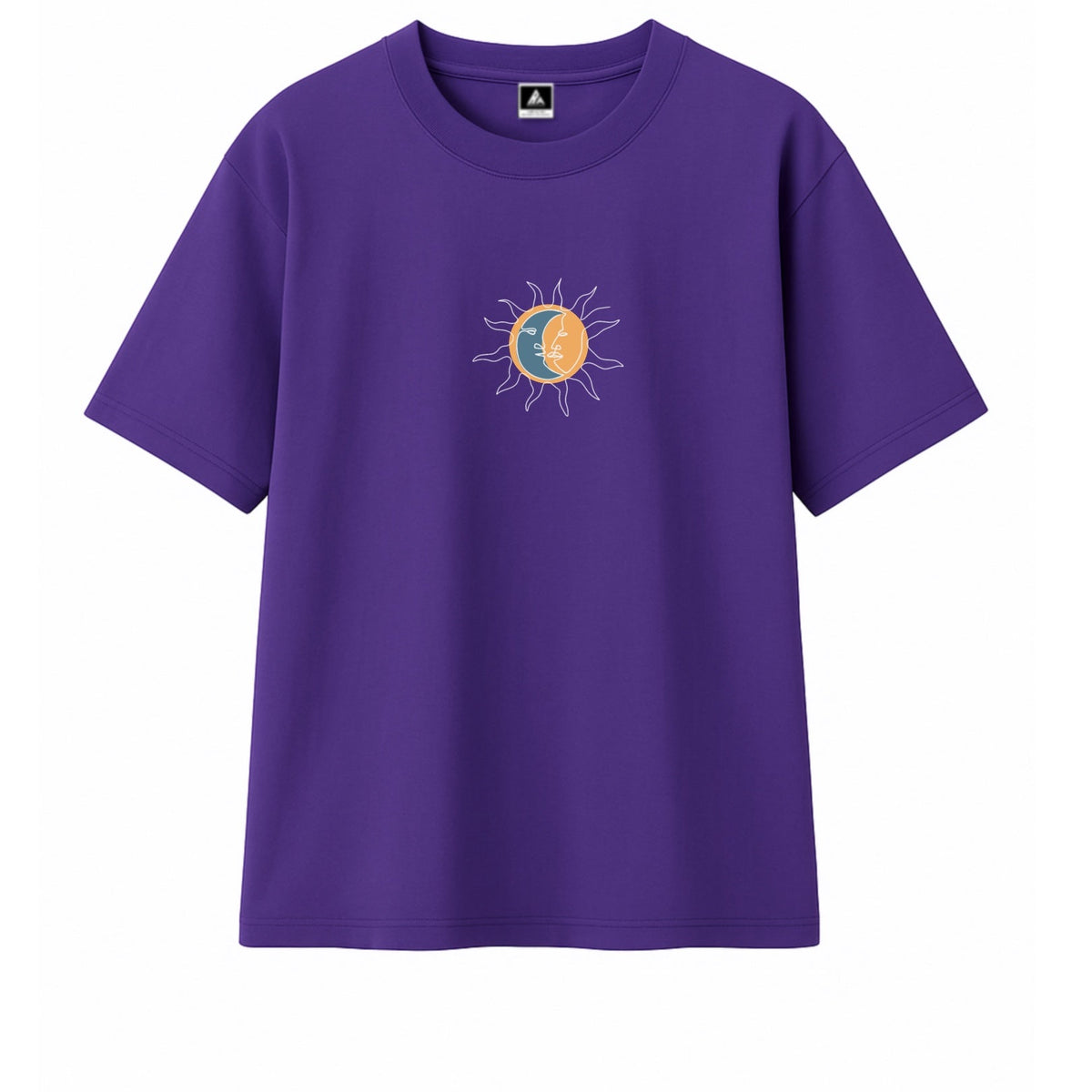 T-shirt Minimaliste Brodé 100% Coton – Design Soleil/Lune Ma boutique