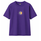 T-shirt Minimaliste Brodé 100% Coton – Design Soleil/Lune Ma boutique