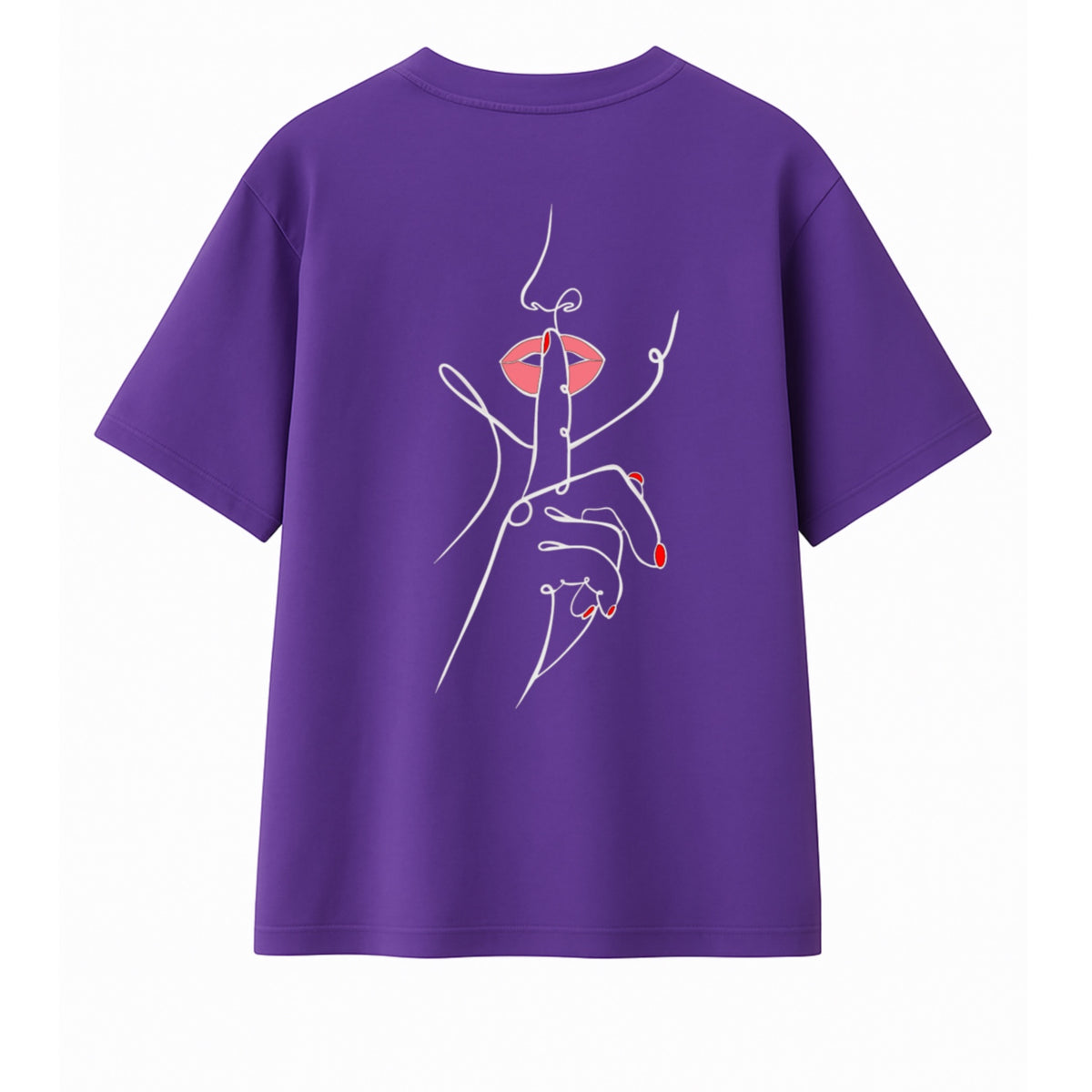 T-shirt Minimaliste Brodé 100% Coton – Design Silence (F)