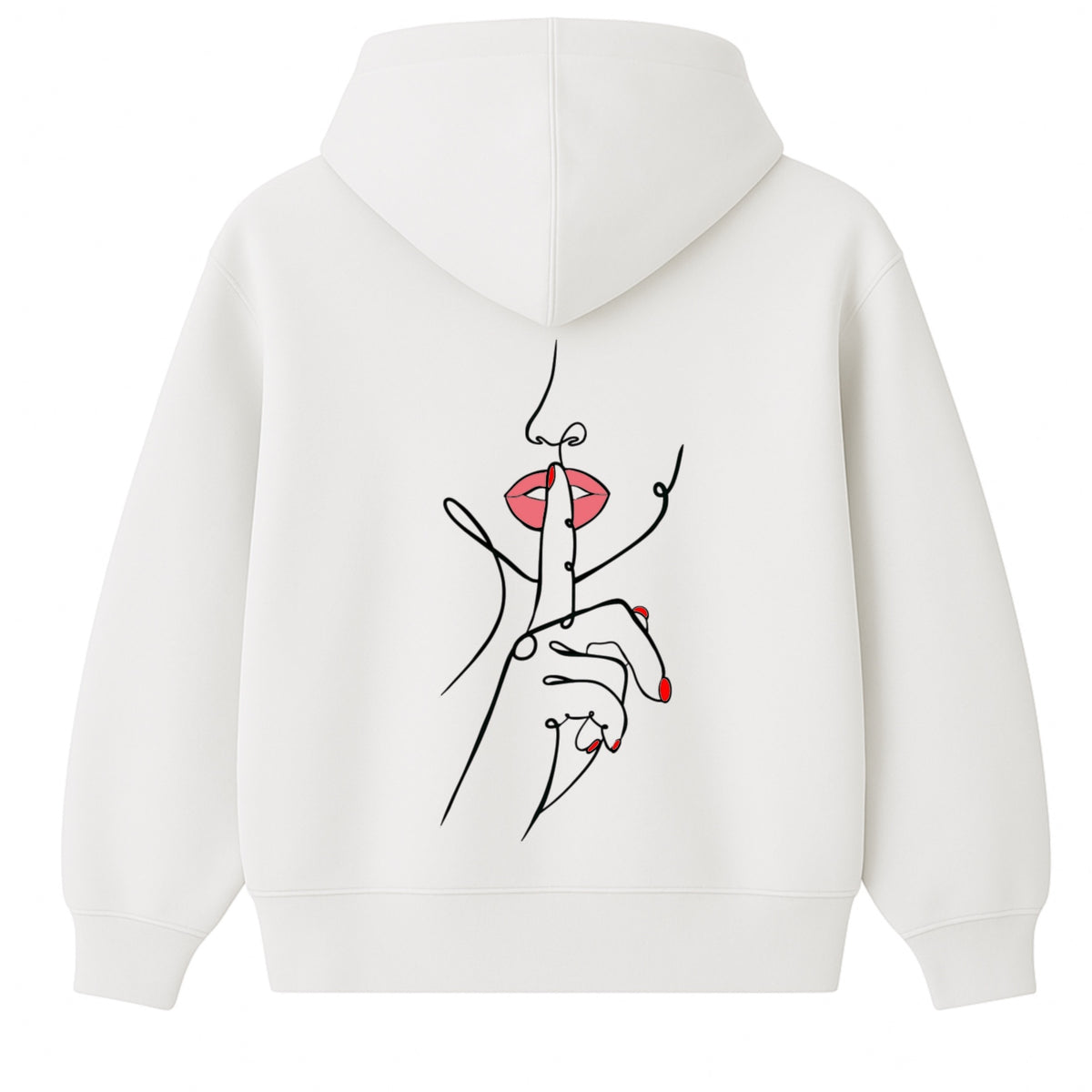 Hoodie 460g 100% Coton – Broderie Minimaliste - Design Silence (F)