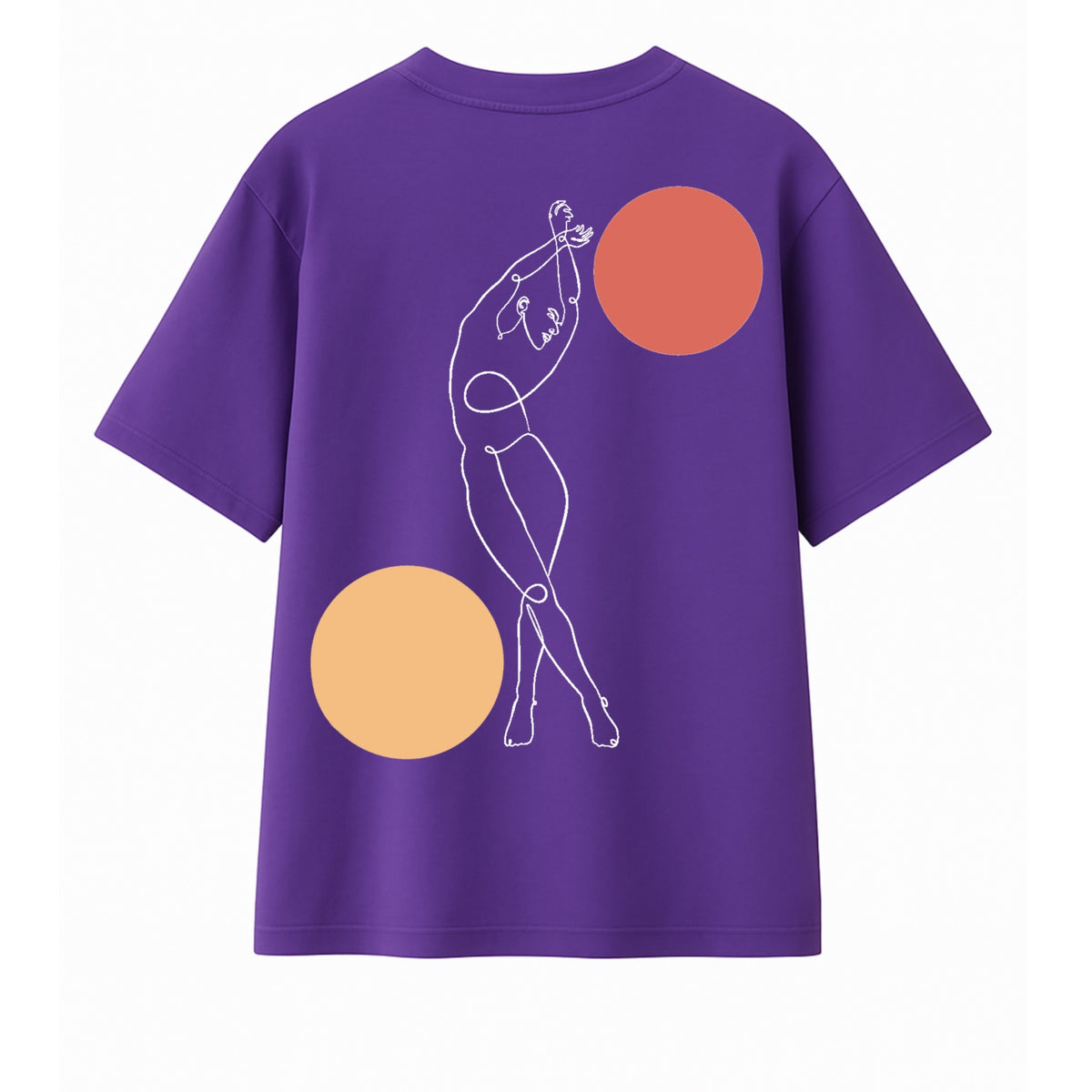 T-shirt Minimaliste Brodé 100% Coton – Design Danse des Formes (F)