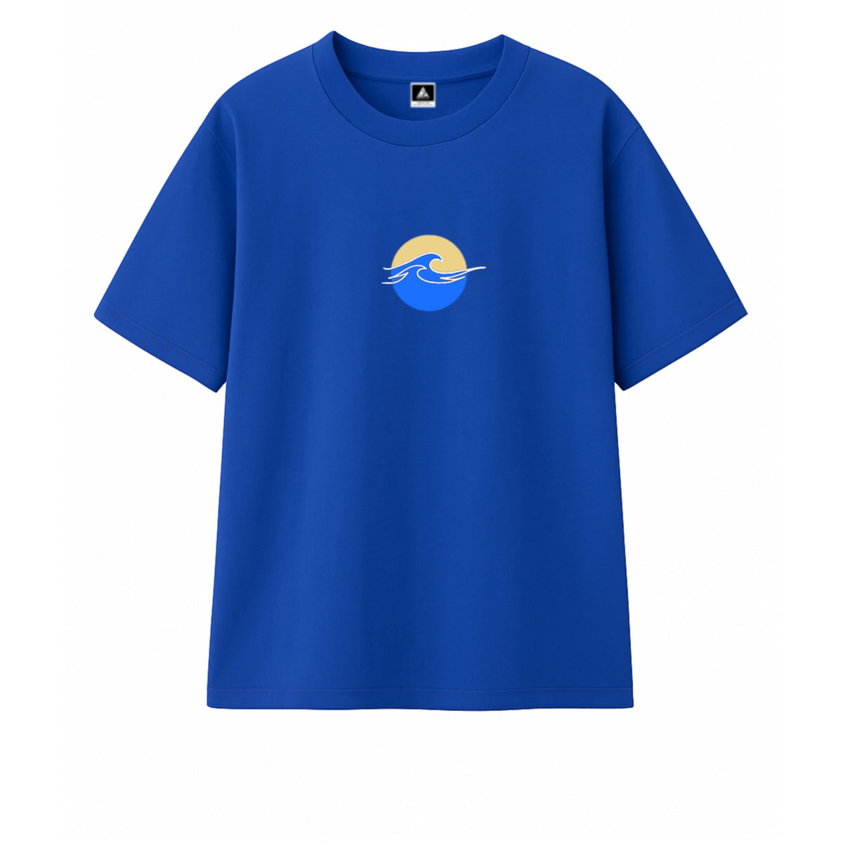 T-shirt Minimaliste Brodé 100% Coton – Design Vague (F)