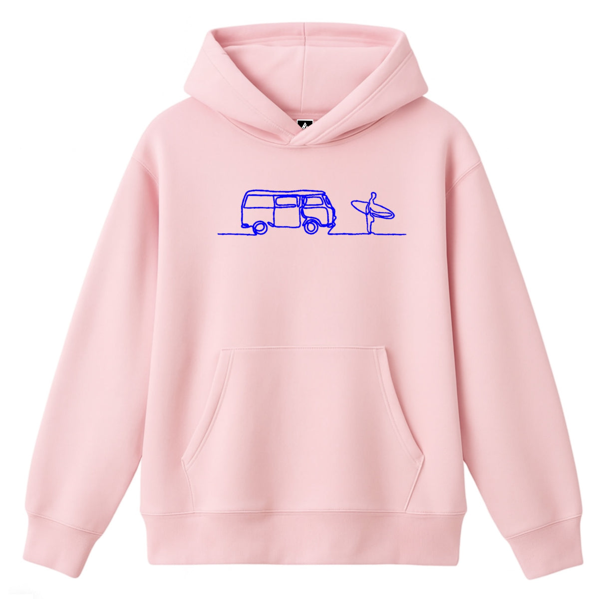 Hoodie 460g 100% Coton – Broderie Minimaliste - Design Surf (F)