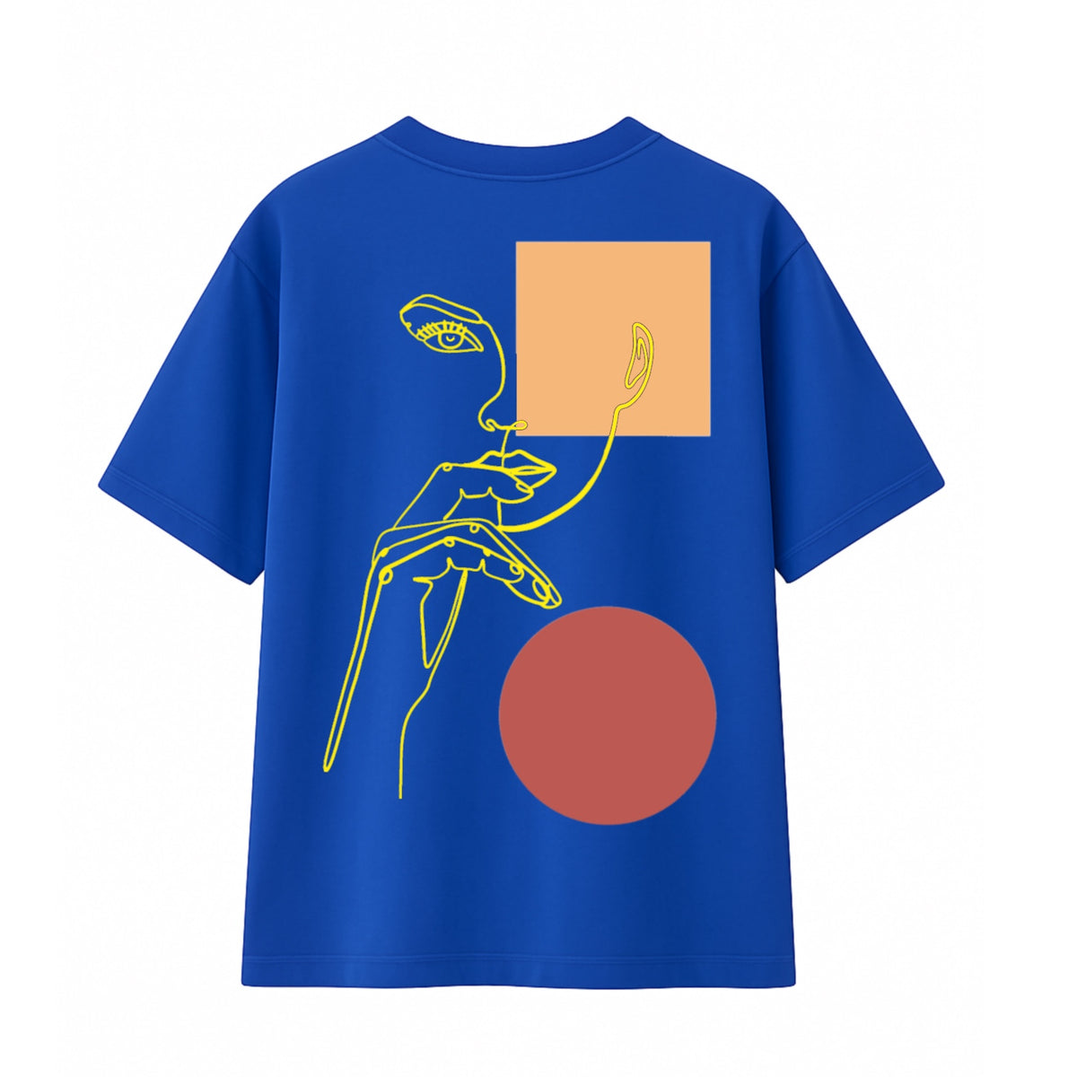 T-shirt Minimaliste Brodé 100% Coton – Design Pensive