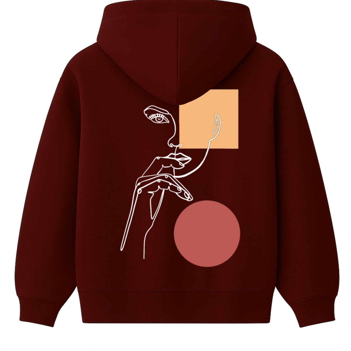 Hoodie 460g 100% Coton – Broderie Minimaliste - Design Pensive