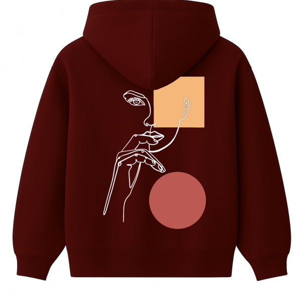 Hoodie 460g 100% Coton – Broderie Minimaliste - Design Pensive