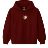 Hoodie 460g 100% Coton – Broderie Minimaliste - Design Soleil/Lune Rich.Art
