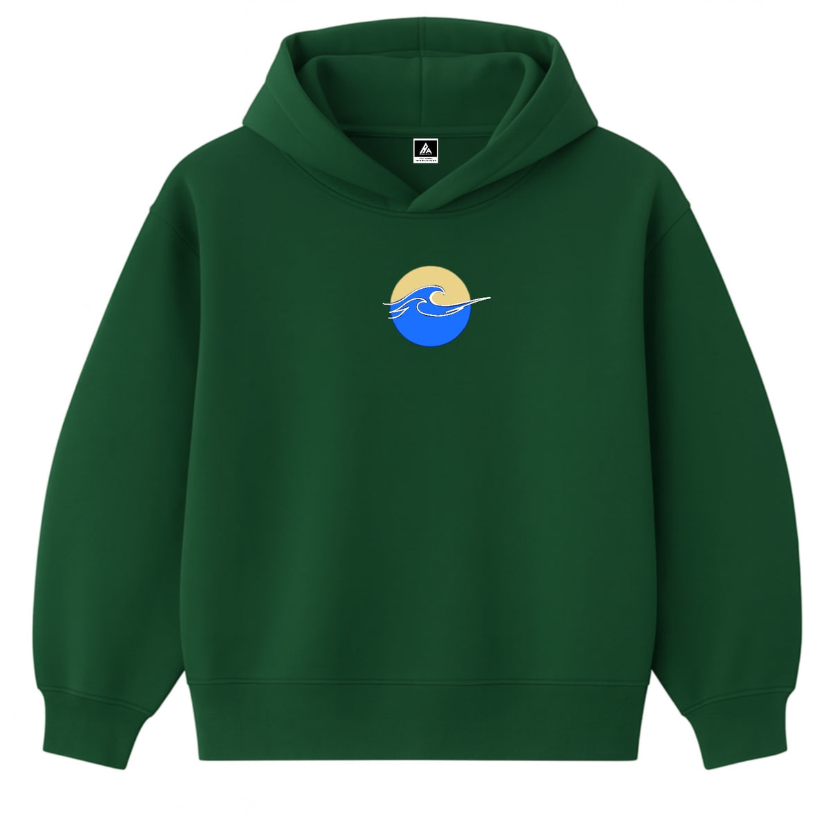 Hoodie 460g 100% Coton – Broderie Minimaliste - Design Vague (F)