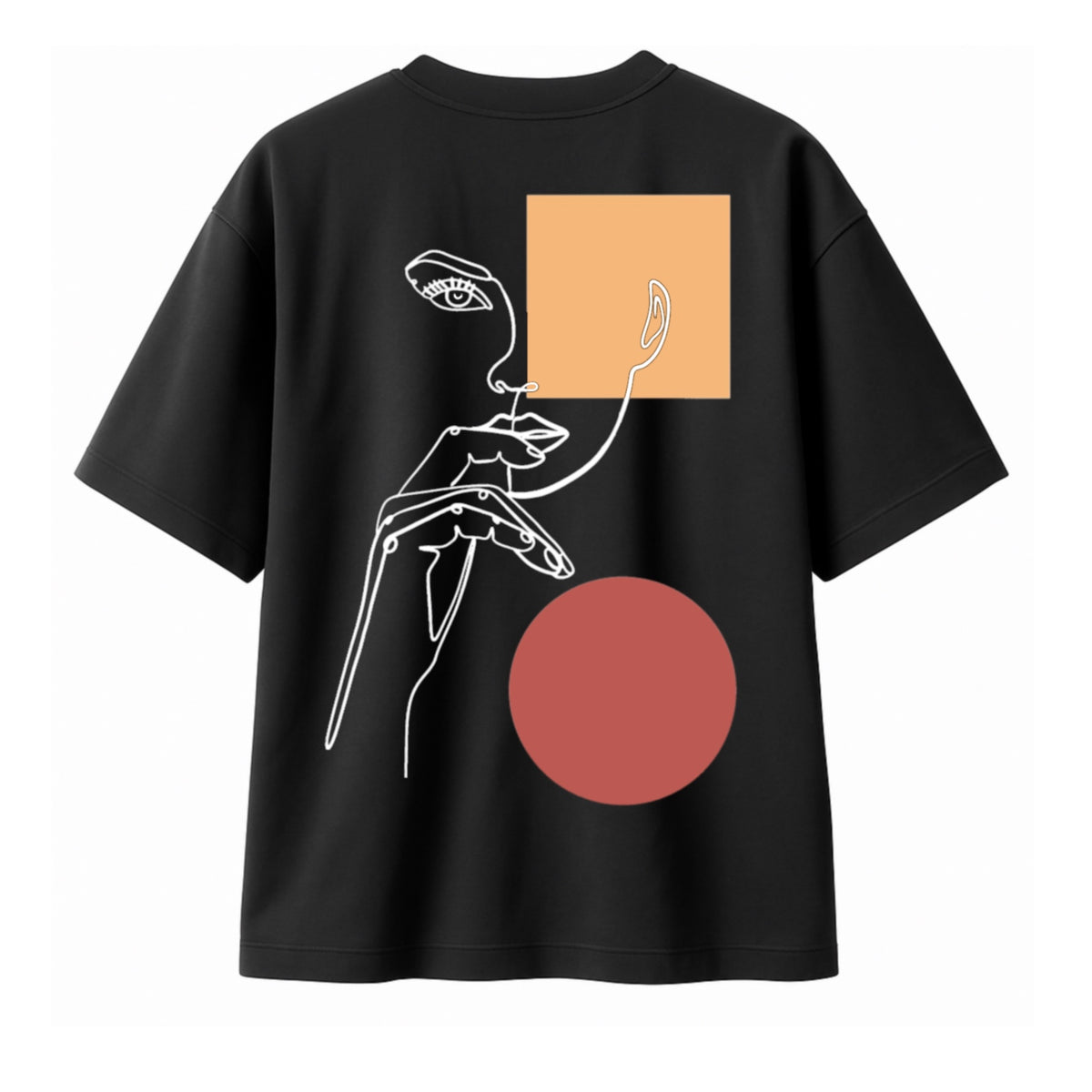 T-shirt Minimaliste Brodé 100% Coton – Design Pensive