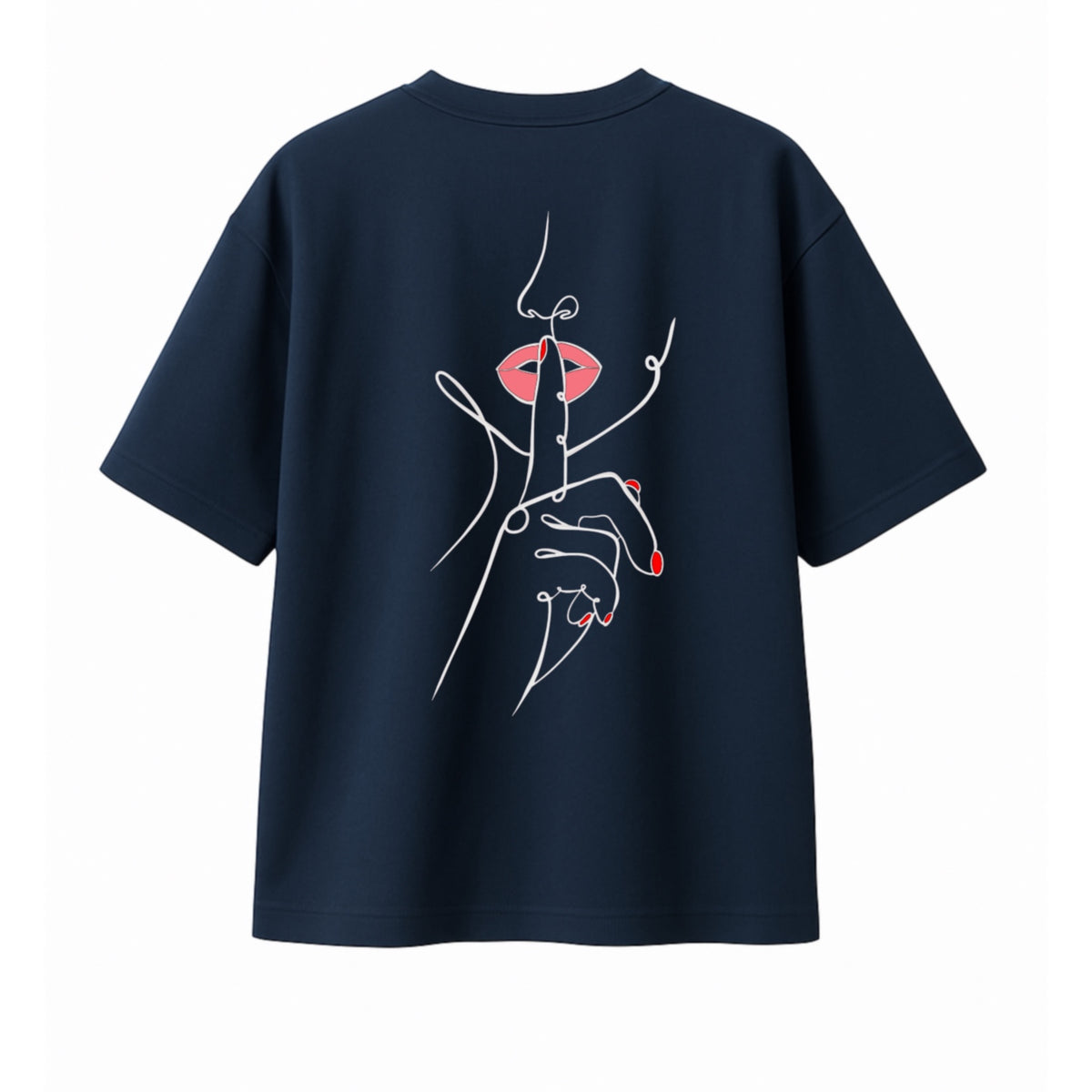 T-shirt Minimaliste Brodé 100% Coton – Design Silence (F)