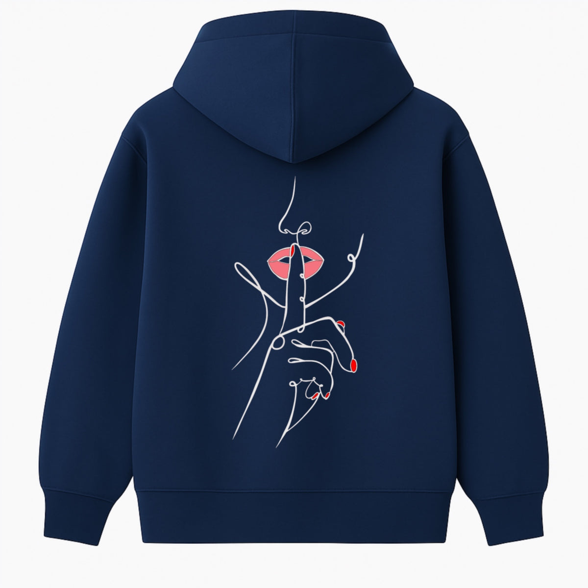 Hoodie 460g 100% Coton – Broderie Minimaliste - Design Silence (F)