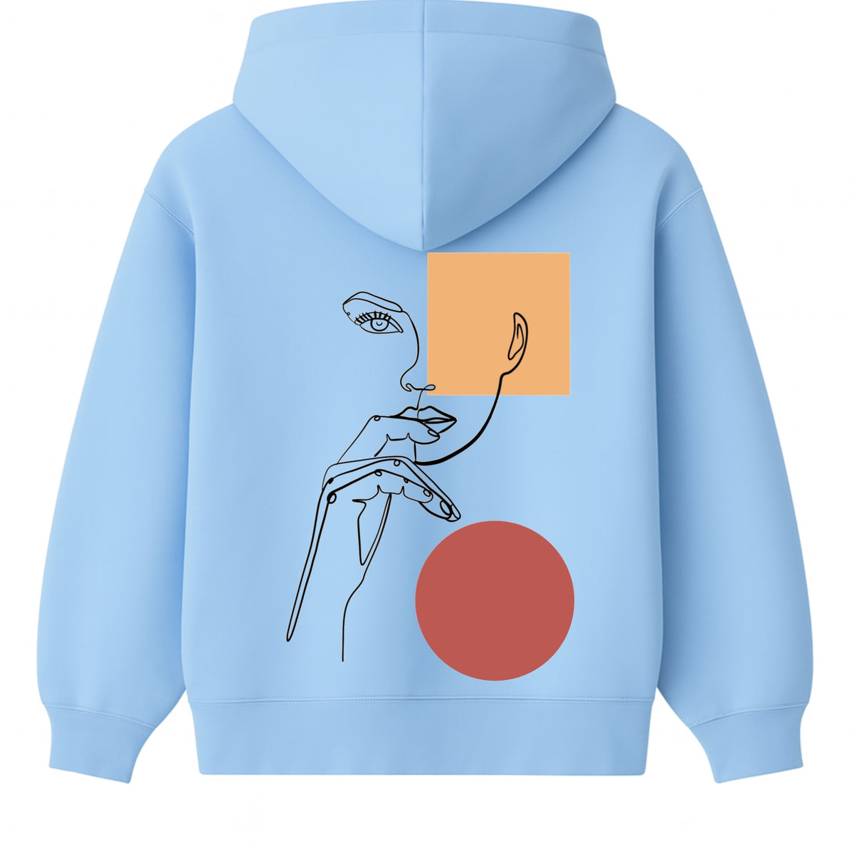 Hoodie 460g 100% Coton – Broderie Minimaliste - Design Pensive