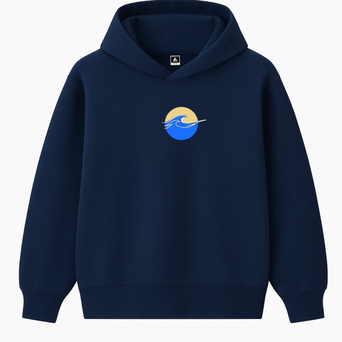 Hoodie 460g 100% Coton – Broderie Minimaliste - Design Vague (F)