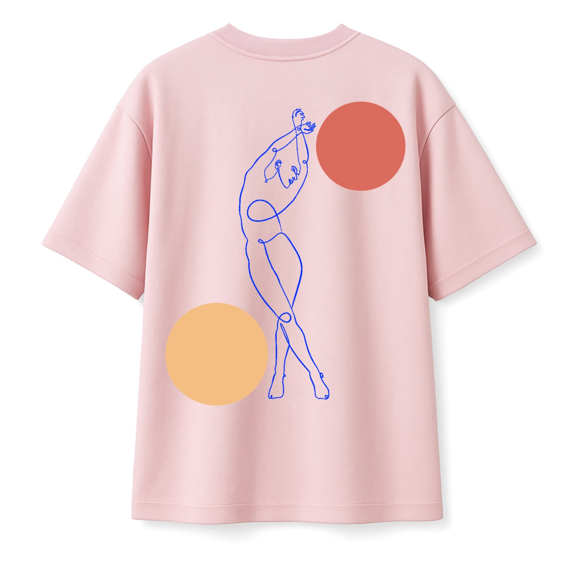 T-shirt Minimaliste Brodé 100% Coton – Design Danse des Formes (F)
