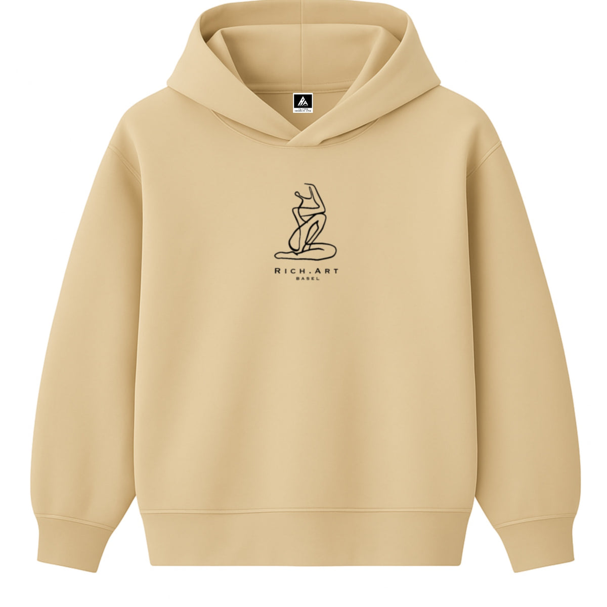 Hoodie 460g 100% Coton – Broderie Minimaliste - Design Matisse (F)