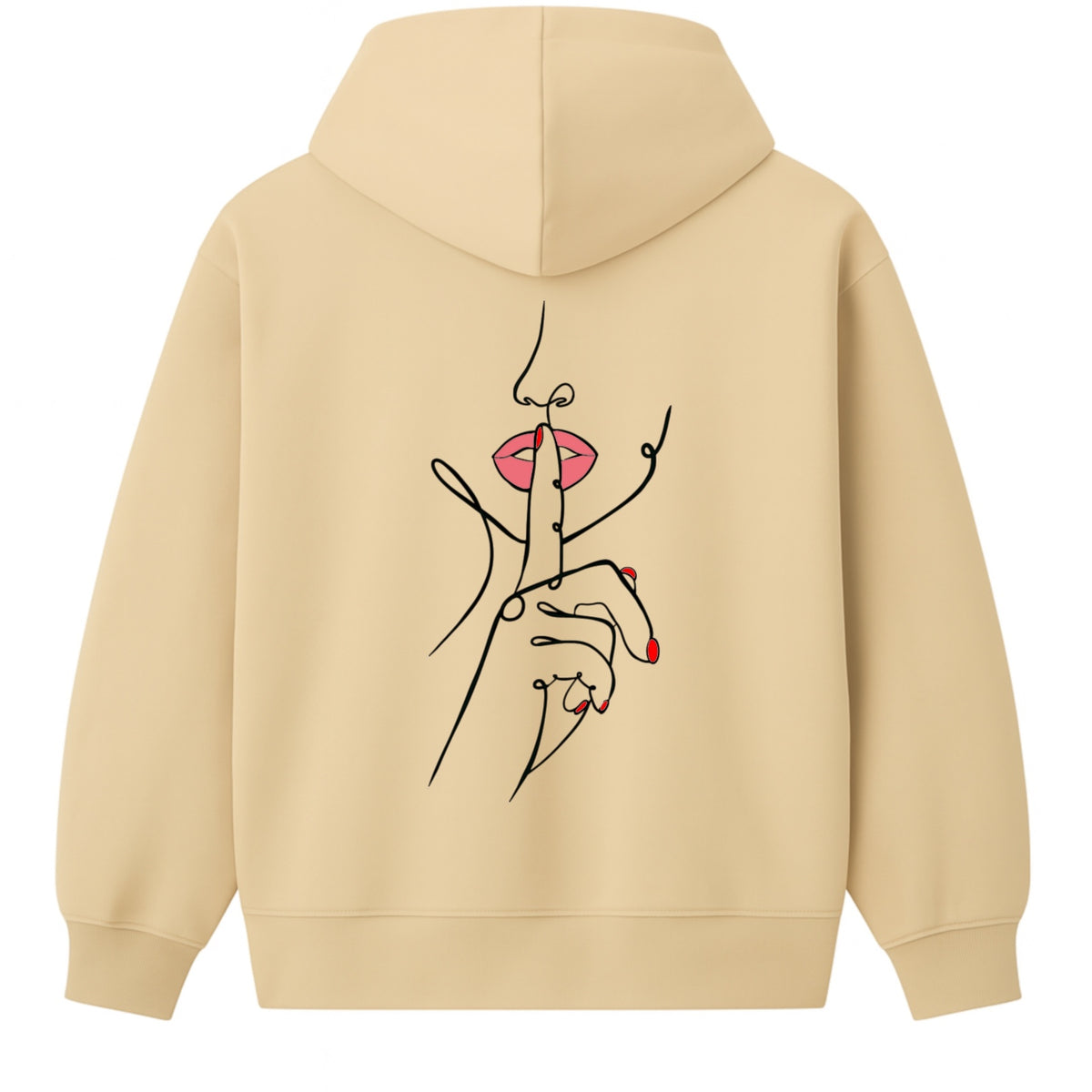 Hoodie 460g 100% Coton – Broderie Minimaliste - Design Silence (F)