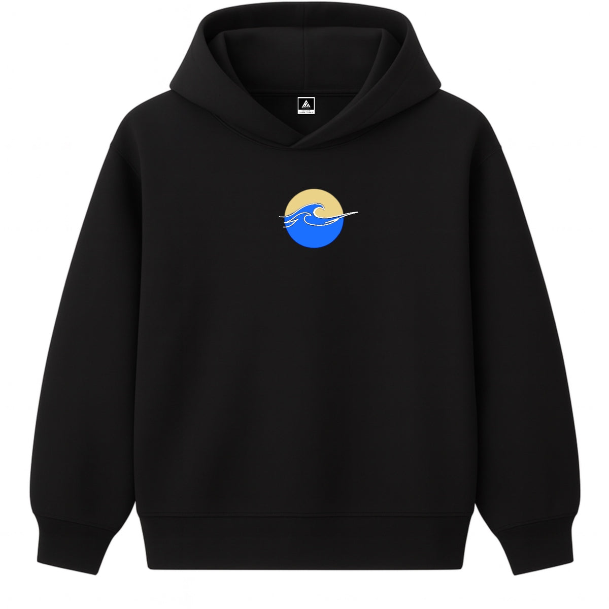 Hoodie 460g 100% Coton – Broderie Minimaliste - Design Vague (F)