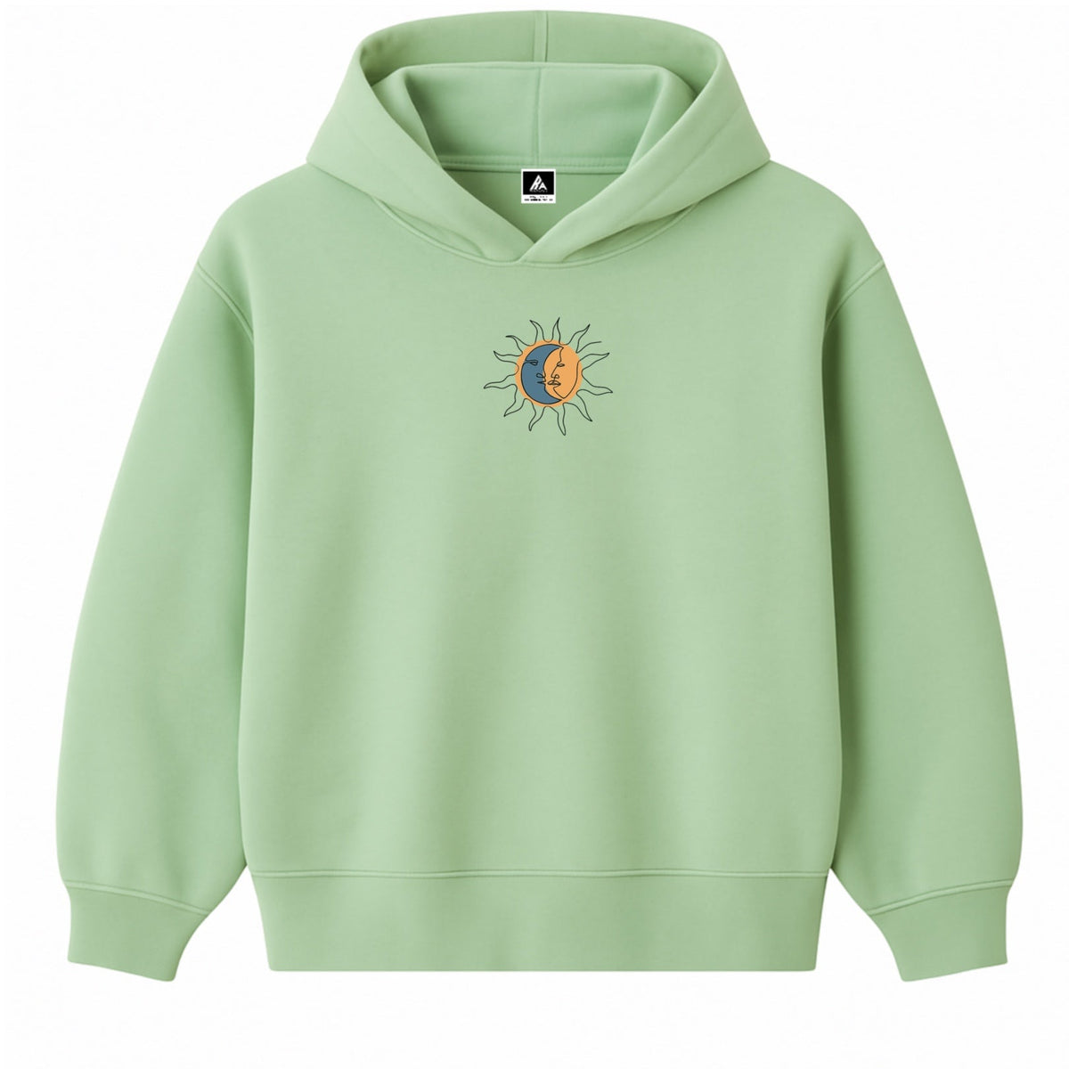 Hoodie 460g 100% Coton – Broderie Minimaliste - Design Soleil/Lune Rich.Art
