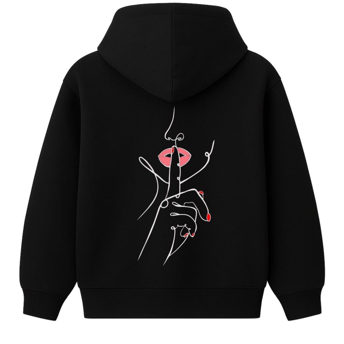 Hoodie 460g 100% Coton – Broderie Minimaliste - Design Silence (F)