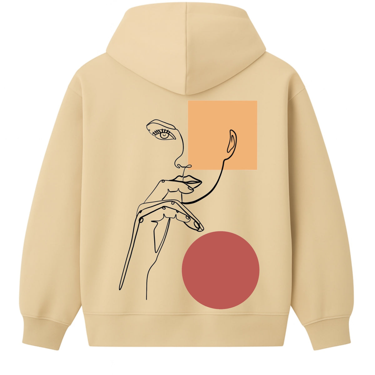 Hoodie 460g 100% Coton – Broderie Minimaliste - Design Pensive