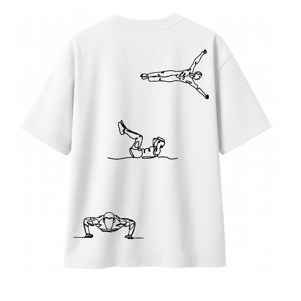 T-shirt Minimaliste Brodé 100% Coton – Design Street-Workout (F)