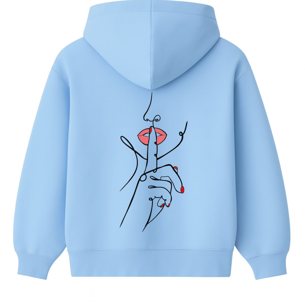 Hoodie 460g 100% Coton – Broderie Minimaliste - Design Silence (F)