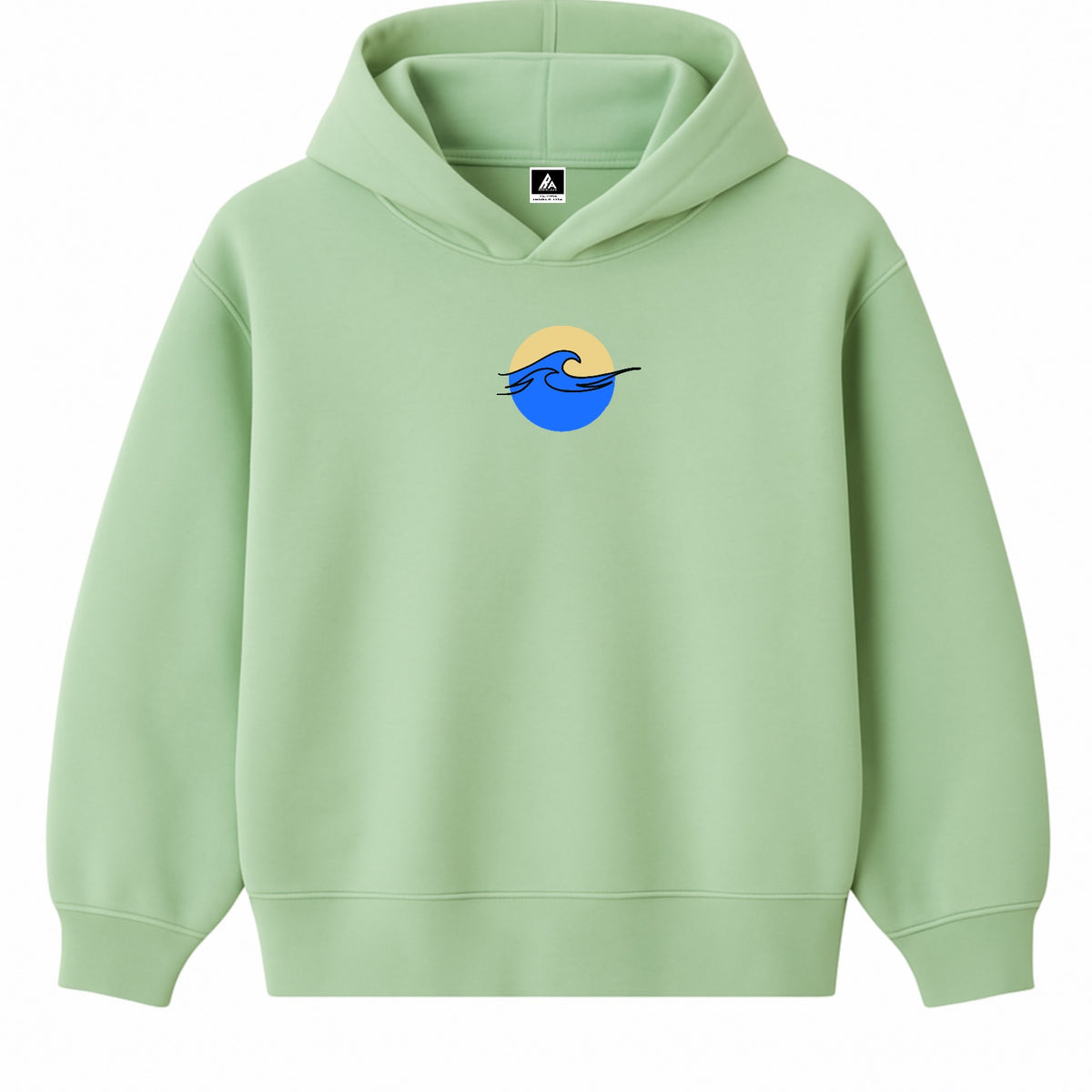 Hoodie 460g 100% Coton – Broderie Minimaliste - Design Vague (F)