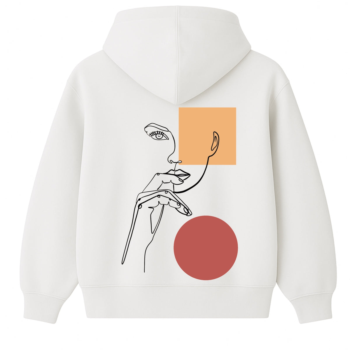 Hoodie 460g 100% Coton – Broderie Minimaliste - Design Pensive