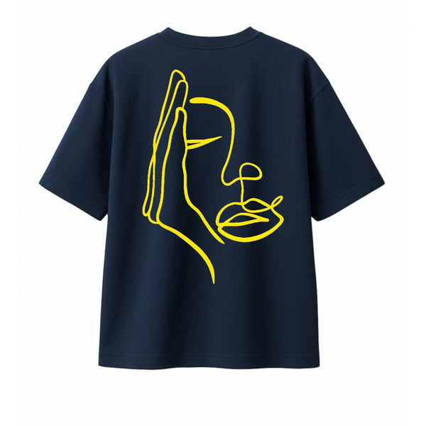 🟡 PRÉCOMMANDE: T-shirt Minimaliste Brodé 100% Coton – Design Visage Caché