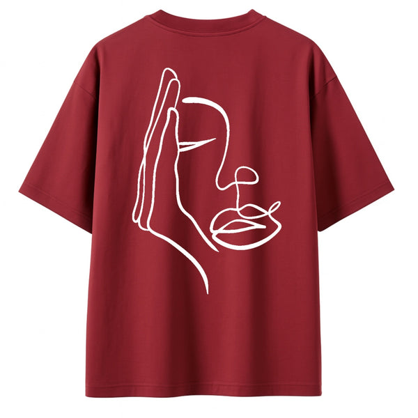 T-shirt Minimaliste Brodé 100% Coton – Design Visage Caché Ma boutique