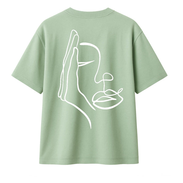 🟡 PRÉCOMMANDE: T-shirt Minimaliste Brodé 100% Coton – Design Visage Caché