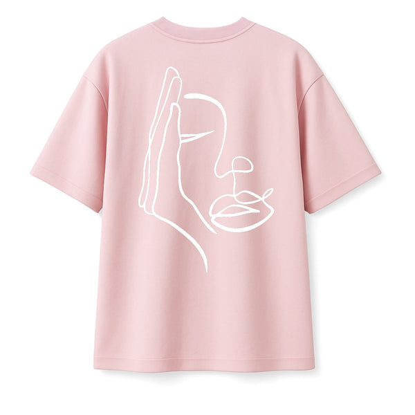 🟡 PRÉCOMMANDE: T-shirt Minimaliste Brodé 100% Coton – Design Visage Caché