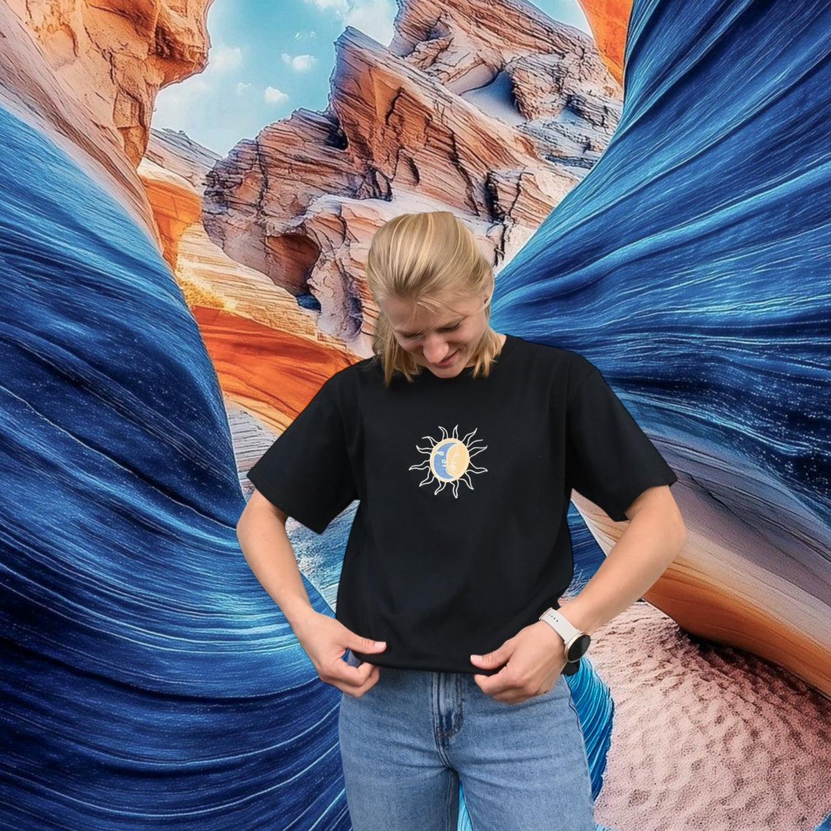 T-Shirt Lune Soleil Femme