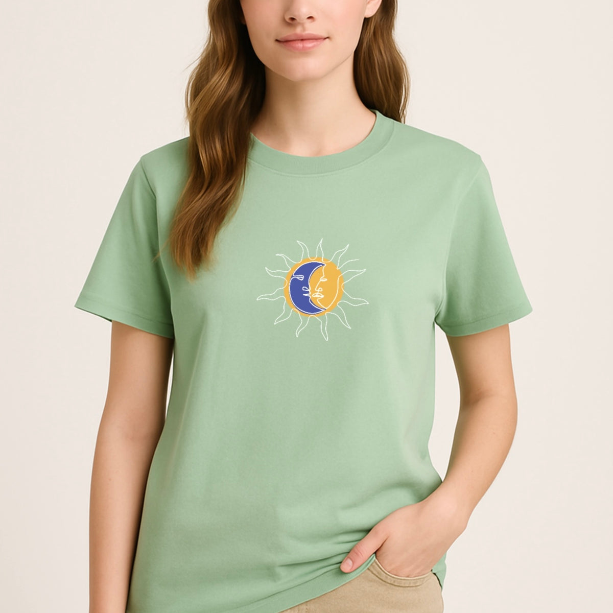 T-Shirt Lune Soleil Femme