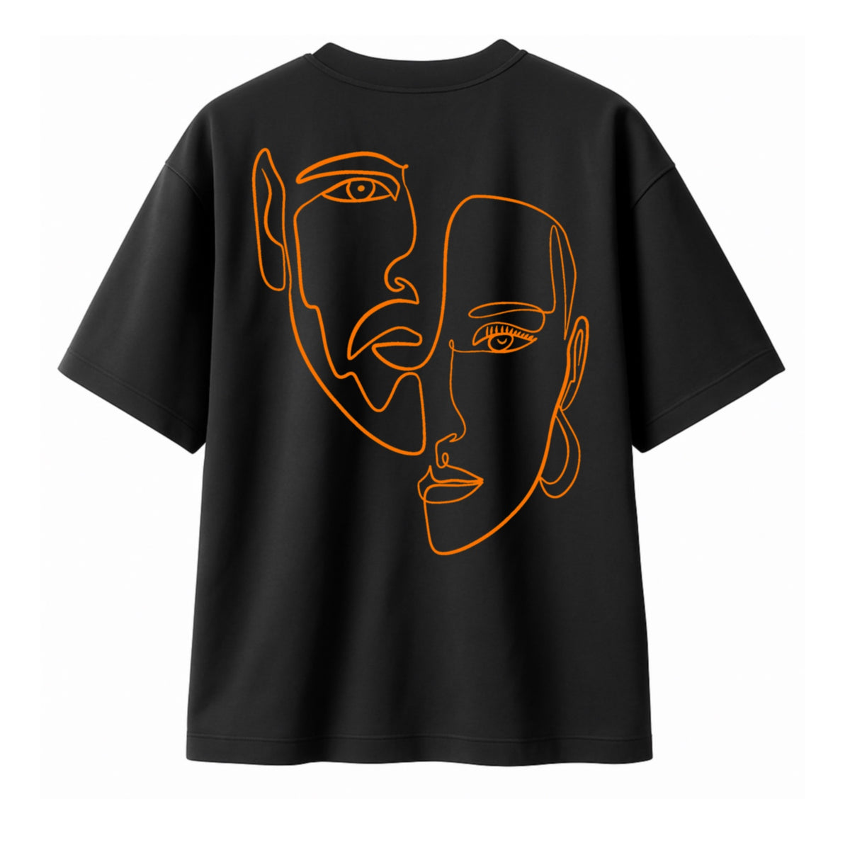 T-shirt Minimaliste Brodé 100% Coton – Design Double Visage (F)