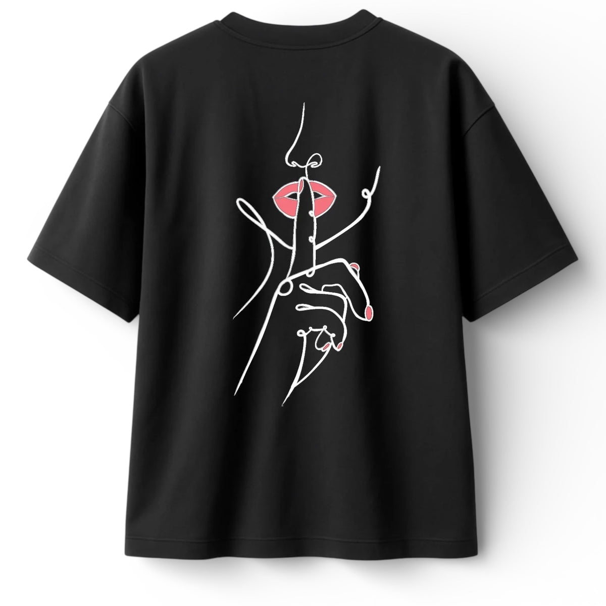 T-shirt Minimaliste Brodé 100% Coton – Design Silence (F) Ma boutique