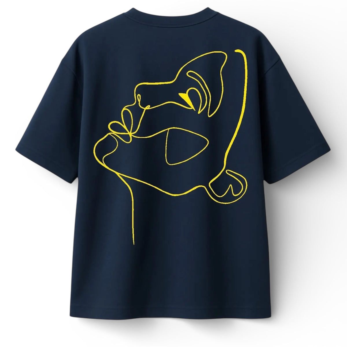 T-shirt Minimaliste Brodé 100% Coton – Design One Line Draw (F) Ma boutique