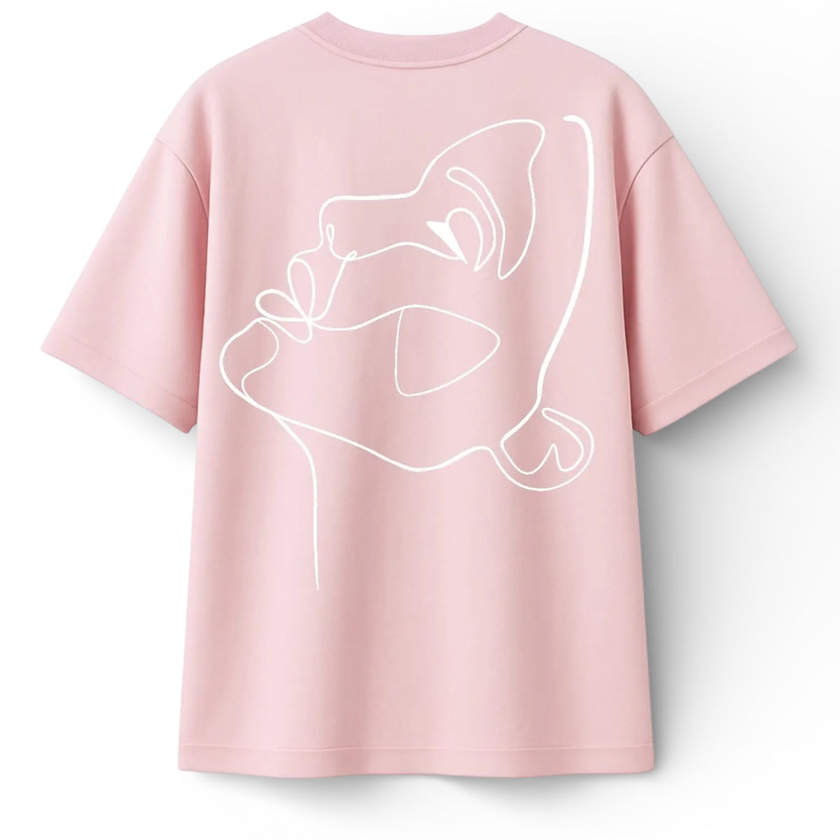 T-shirt Minimaliste Brodé 100% Coton – Design One Line Draw (F) Ma boutique