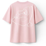 T-shirt Minimaliste Brodé 100% Coton – Design One Line Draw Ma boutique