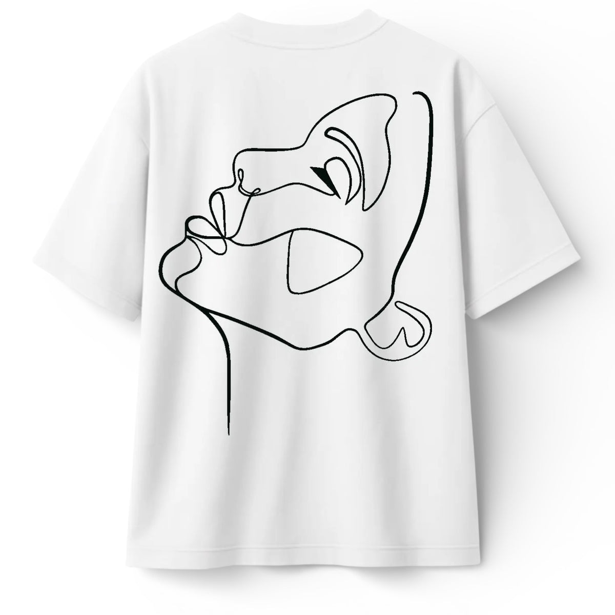 T-shirt Minimaliste Brodé 100% Coton – Design One Line Draw (F) Ma boutique