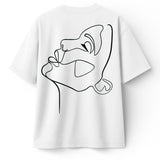 T-shirt Minimaliste Brodé 100% Coton – Design One Line Draw (F) Ma boutique