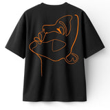 T-shirt Minimaliste Brodé 100% Coton – Design One Line Draw (F) Ma boutique