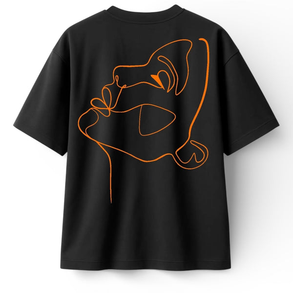 T-shirt Minimaliste Brodé 100% Coton – Design One Line Draw (F) Ma boutique