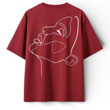 T-shirt Minimaliste Brodé 100% Coton – Design One Line Draw (F) Ma boutique