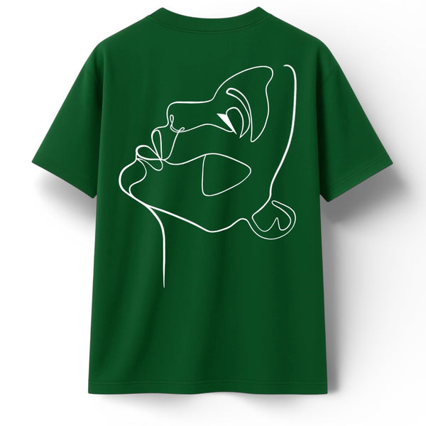 🟡 PRÉCOMMANDE: T-shirt Minimaliste Brodé 100% Coton – Design One Line Draw (F)