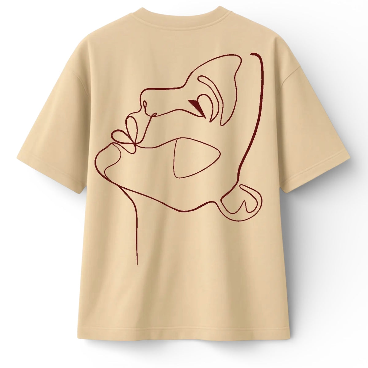 T-shirt Minimaliste Brodé 100% Coton – Design One Line Draw (F) Ma boutique