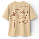 T-shirt Minimaliste Brodé 100% Coton – Design One Line Draw (F) Ma boutique