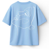 T-shirt Minimaliste Brodé 100% Coton – Design One Line Draw (F) Ma boutique